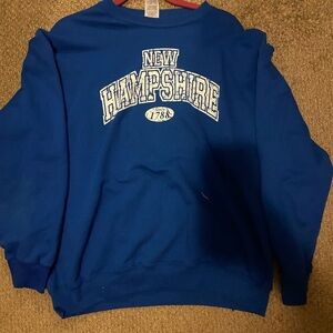 Royal Blue Crew Neck Sweatshirt with New Hampshire Text